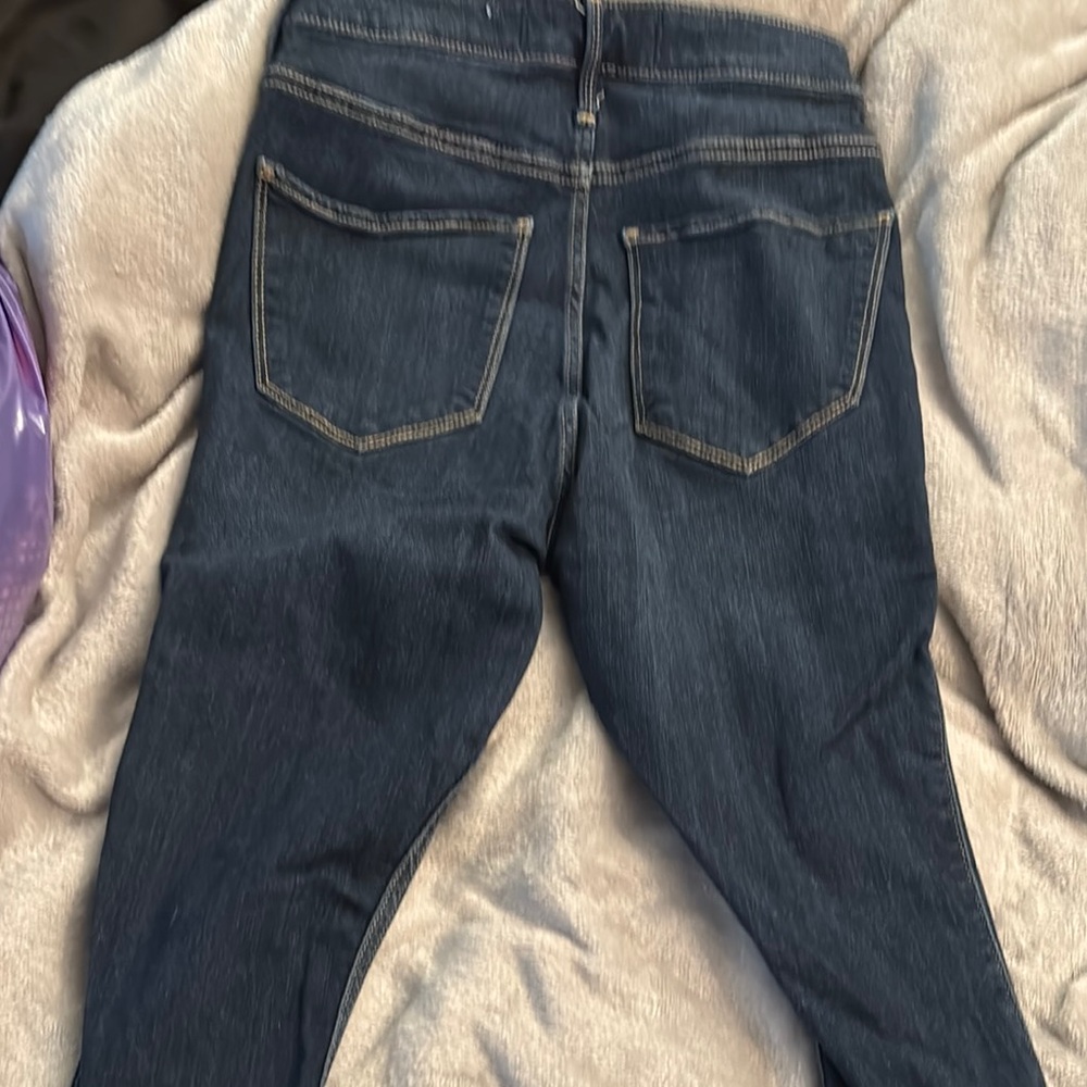 Hollister Dark Blue Ripped Straight Leg Jeans - Picture 4 of 4